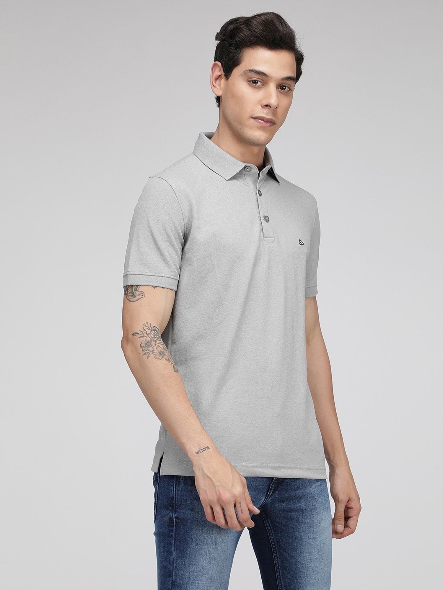 Sporto Grey Regular Fit Polo T-Shirt