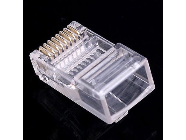 New 100PCS RJ45 RJ-45 CAT-5 Modular Plug Ethernet Gold Plated Network Connector