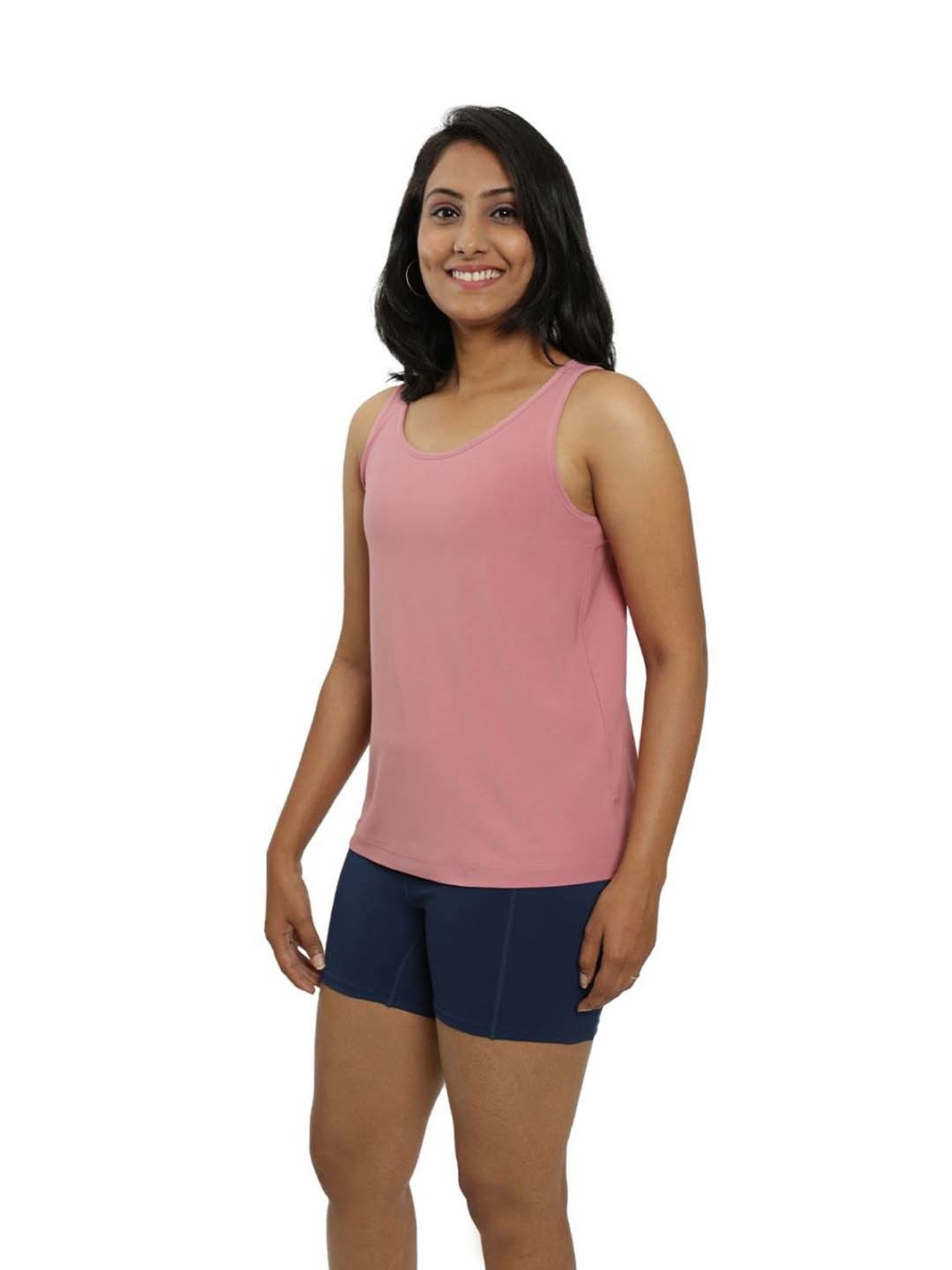 BlissClub Pink Regular Fit Sports Tank Top
