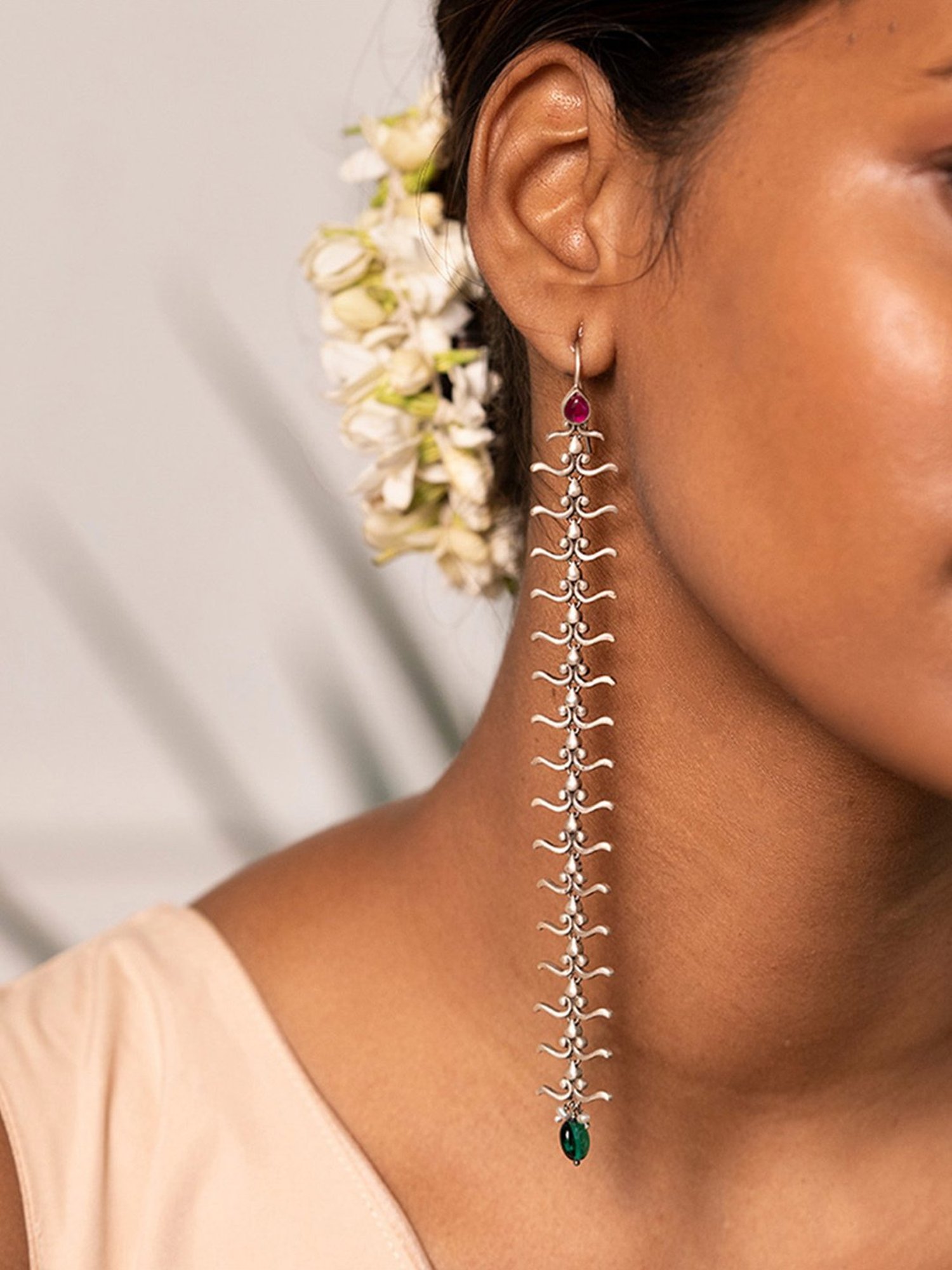 Shaya 92.5 Sterling Silver Feeling Manoharam Earrings for Women