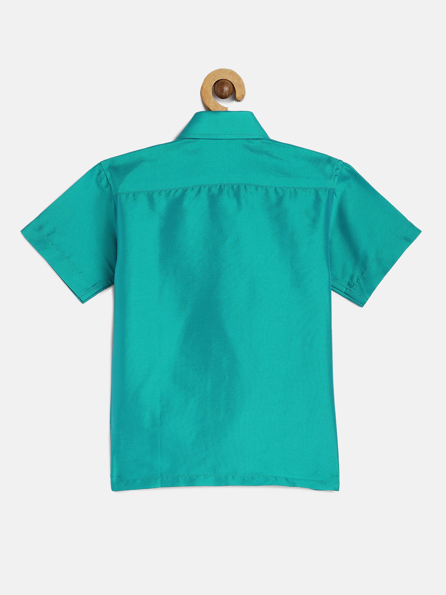 THANGAMAGAN Kids Blue Solid Shirt