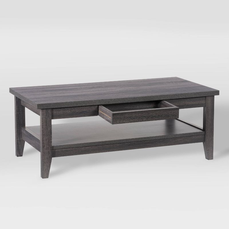 Hollywood Coffee Table with Drawers Dark Gray - CorLiving