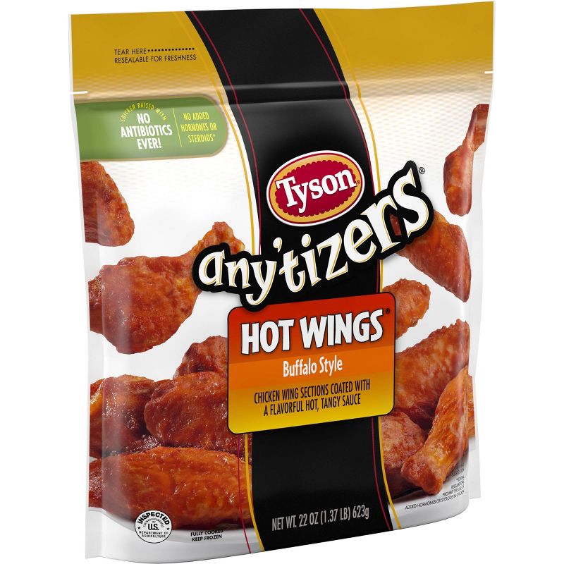 Tyson Any'tizers Bone-In Buffalo Chicken Hot Wings - Frozen - 22oz