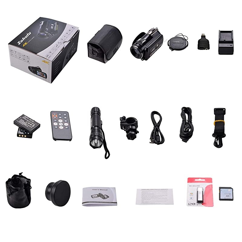 Wifi Full Spectrum Camcorders, Ultra HD Infrared Night Vision Paranormal Investigation Video Camera with 60fps 24MP 30X Digital Zoom - Ghost Hunting Camera(with 2 batteries, 32GB SD card included)