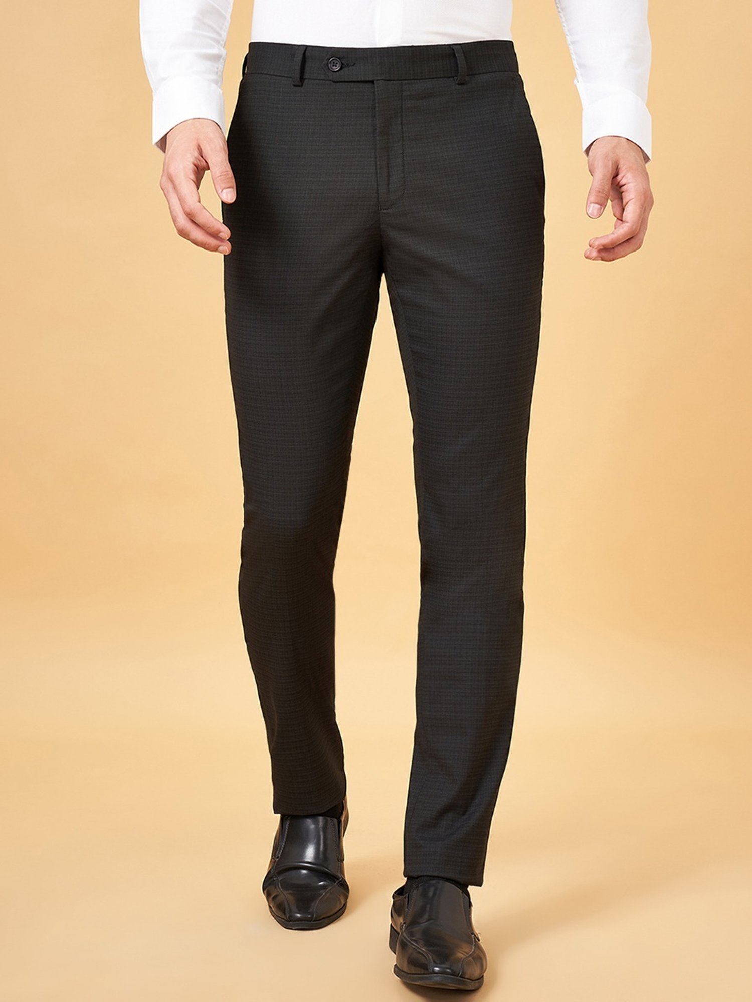 Arrow Navy Regular Fit Trousers