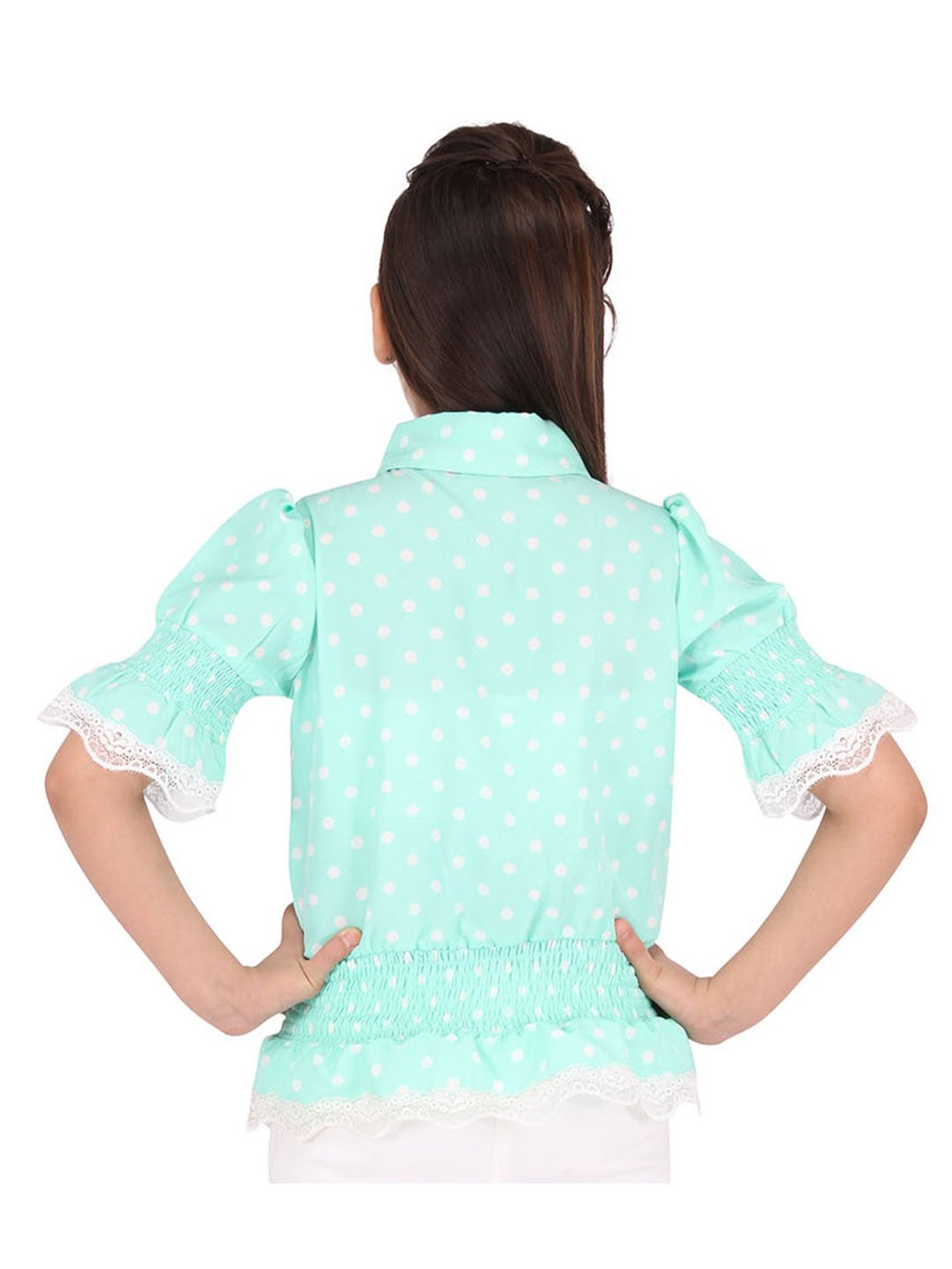 Cutecumber Kids Green Printed  Top