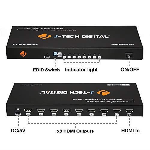 JTD4KSP0108 Premium Quality Ultra HD 4K 60HZ 1x8 HDMI Splitter High Resolutions Up To 4Kx2K 36Bit Deep Color