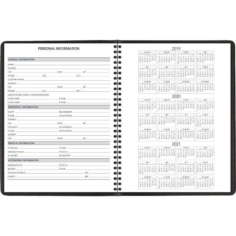 AT-A-GLANCE Weekly Appointment Book 10 7/8 x 8 1/4 Black 2020-2021 7095005