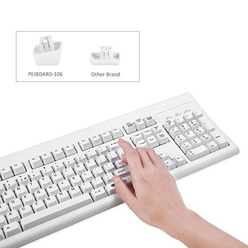 Perixx PERIBOARD-106 US, Wired USB Standard Keyboard, 104 Curve Keys Basic and Ergonomic Keyboard, Black, Full US Layout