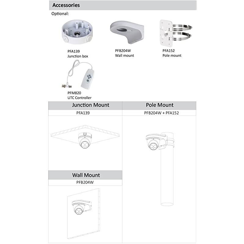HACHDW1200EMA 2 Megapixel HDCVI Matrix IR Eyeball Dome Security Camera with Audio 36mm Lens 164FT Night Vision Outdoor IP66 4IN1 UTC Switchable AHD TVI CVI CVBS White 2MP