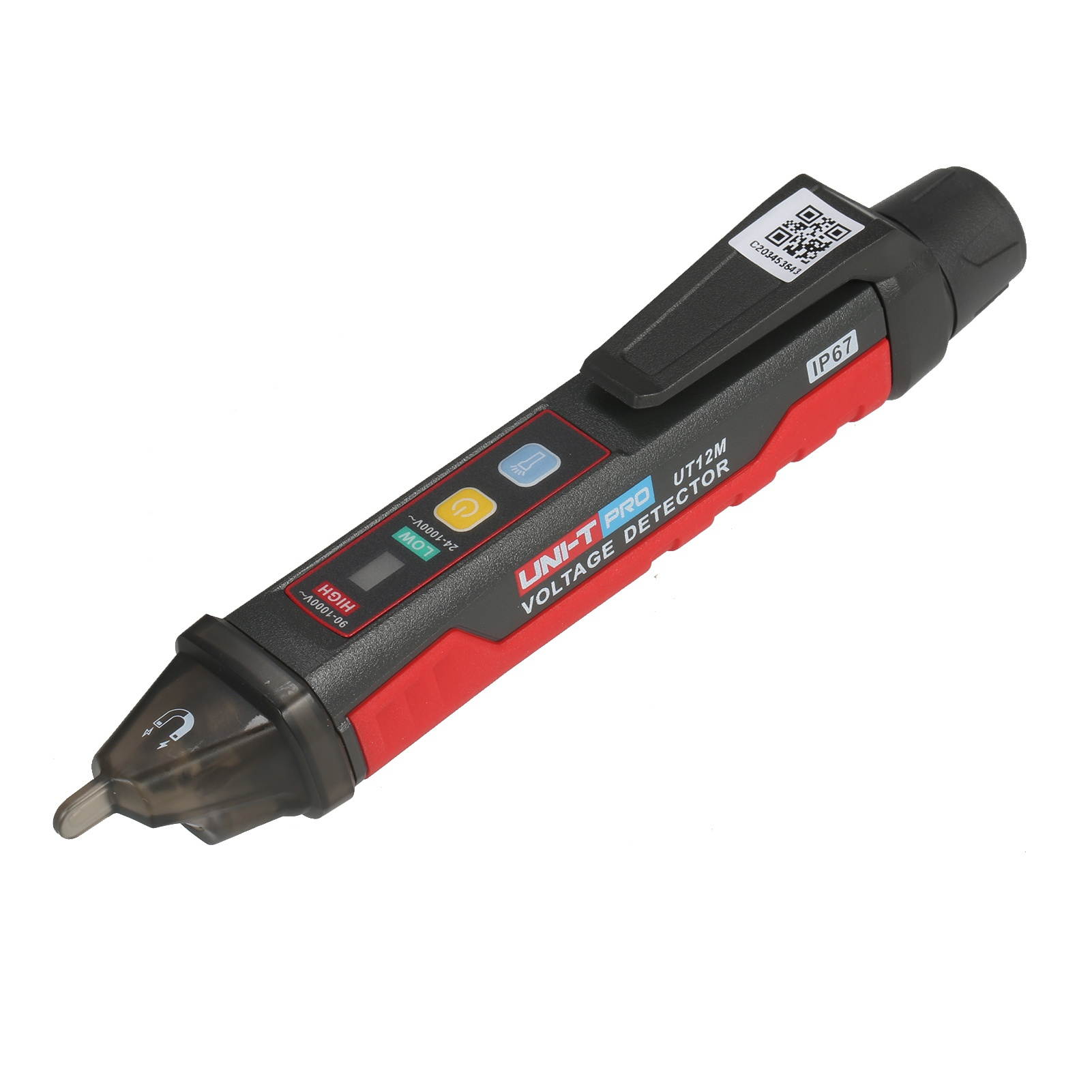 UNI-T UT12M AC Voltage Detector Meter 24V-1000V Non-Contact Portable Tester Pen Socket Volt Current Electric Test Pencil with Sound and Light Alarm and LED Flashlight