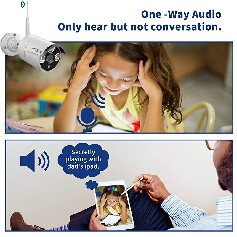 Security Camera System, Surveillance NVR Kits with 1TB Hard Drive, 8CH 4Pcs 1080P WiFi Security Cameras Home and Outdoor with One-Way Audio, Waterproof, Night Vision