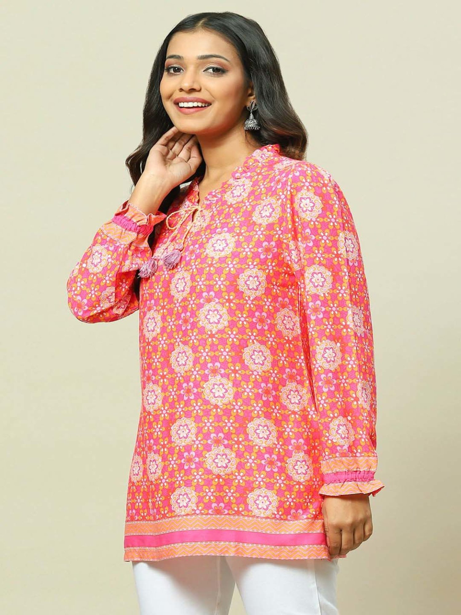 Rangriti Pink Printed Top