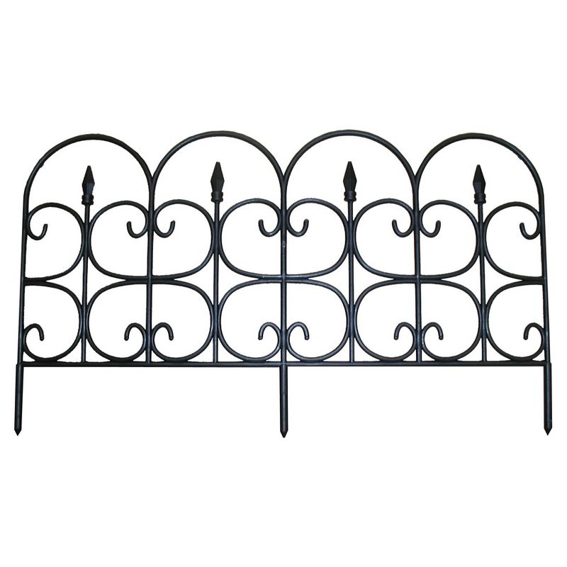 15.75" Victorian Fencing Medium, Poly Fence, 12 Pc - Black - Emsco