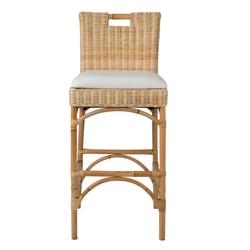 Barton Rattan Barstool - Beige - East At Main