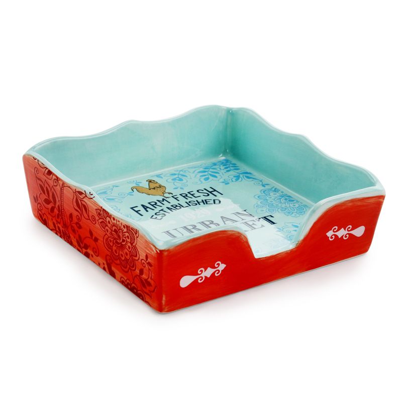 Juvale Rustic Wooden Napkin Holder for Tables (7.5 x 7.5 In)