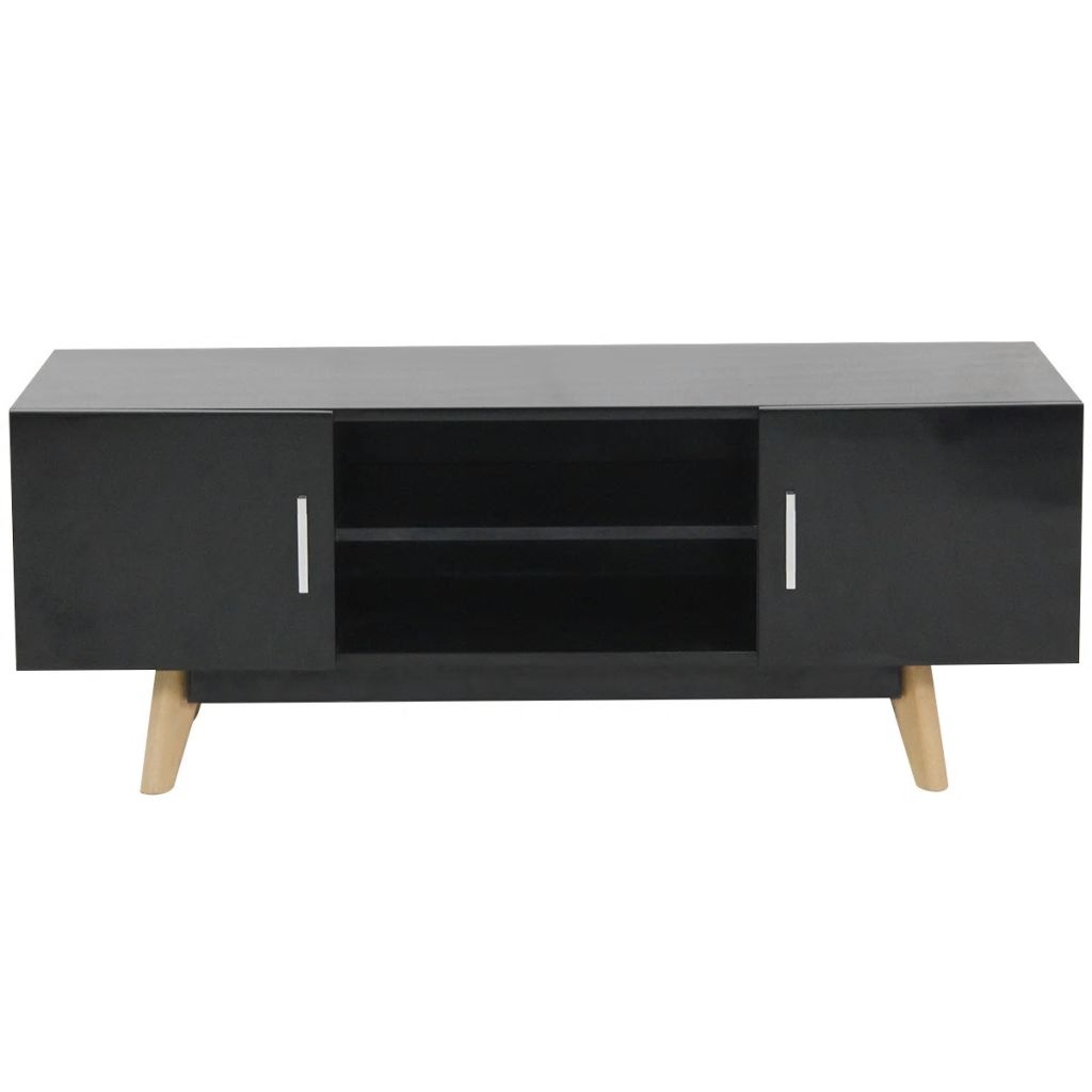vidaXL TV Stand 47.2" Cabinet Unit Entertainment Media Center High Gloss Black