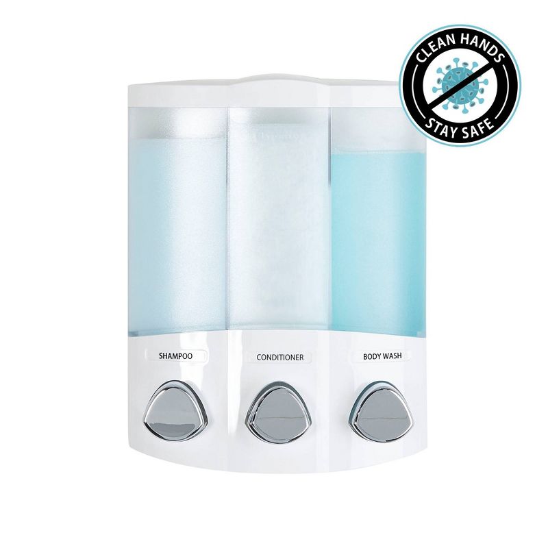 Better Living Products Euro Three Chamber Dispenser-White