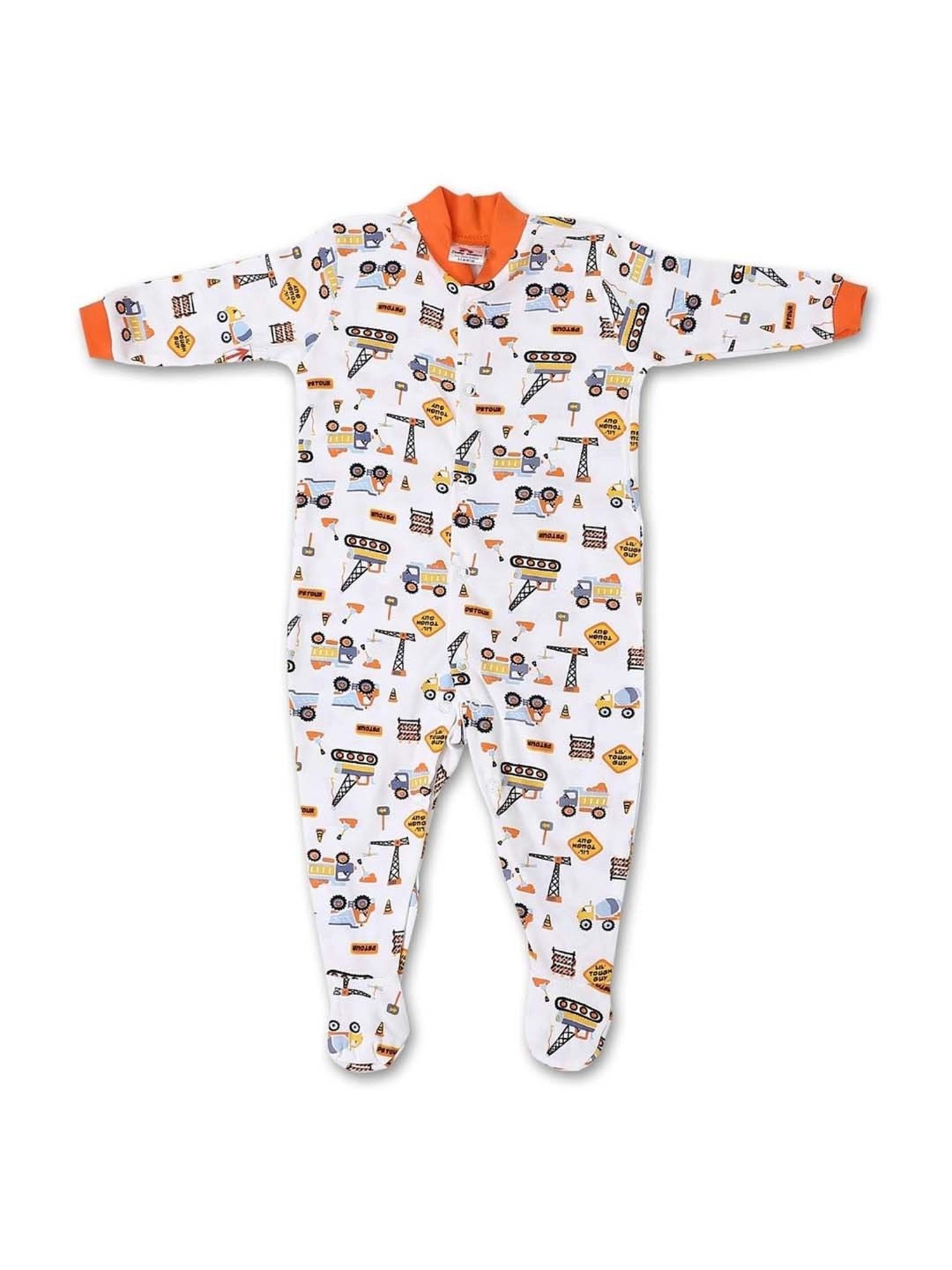 poplins Kids Multicolor Cotton Printed Full Sleeves Rompers (Pack of 3)