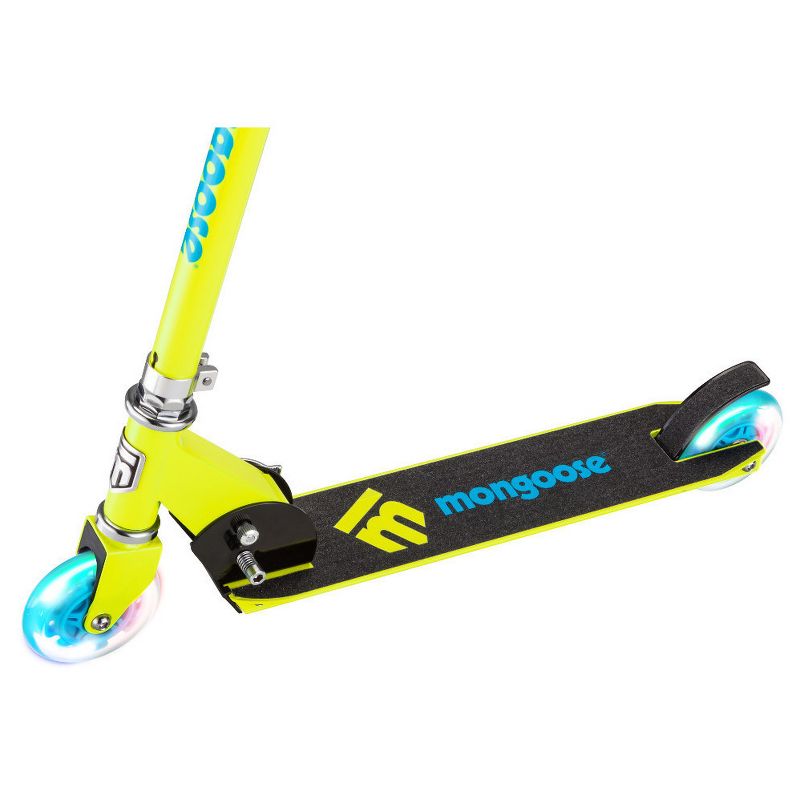 Mongoose Force 1.0 Folding Scooter with Lights - Yellow/Blue
