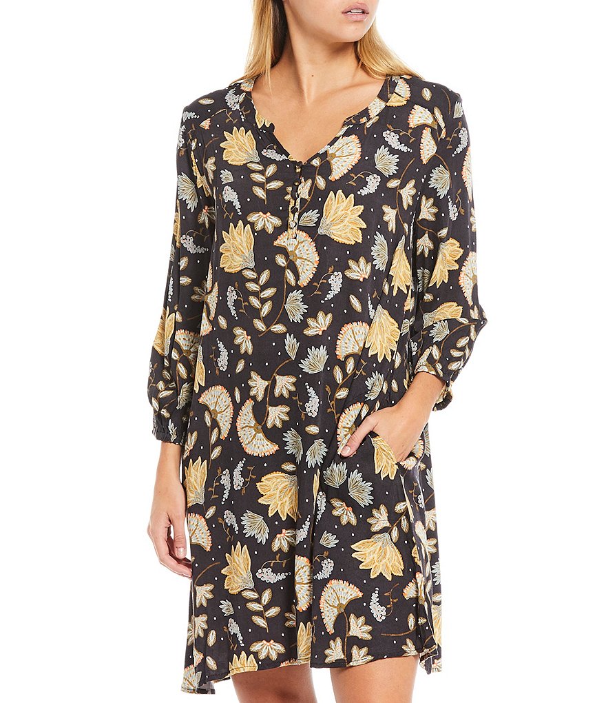 Refinery29 Floral Print Woven Sleepshirt