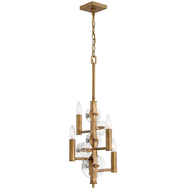 31" Engeared 4 Light Chandelier Antiqued Gold Leaf - Varaluz