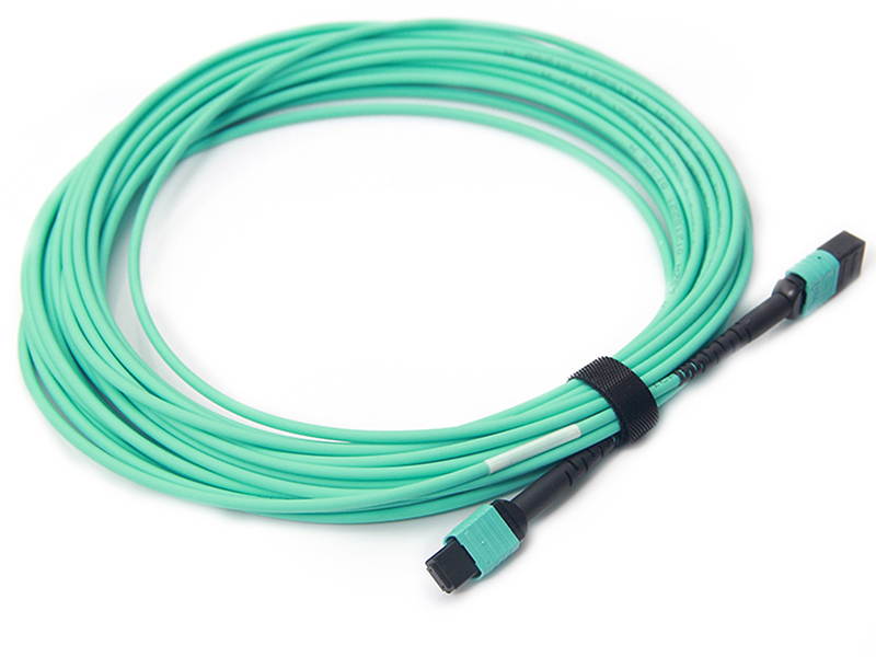 MPO-MPO Patch Cord, OM3 Multimode Fiber, 8-core Fiber for QSFP+Transceivers Application, 3-meter(10ft)