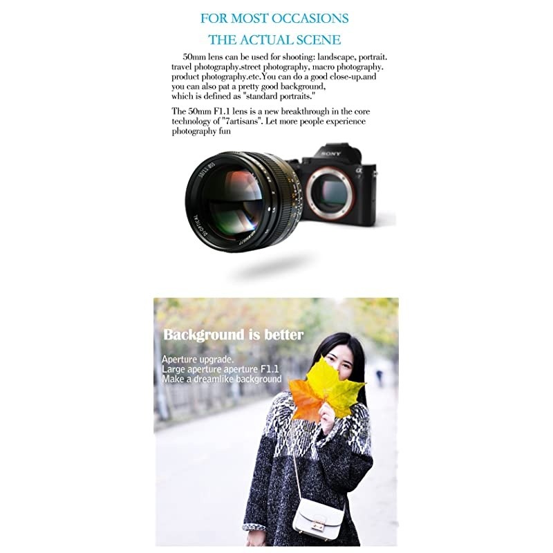 50mm F1.1 Leica M Mount Fixed Lens for Leica M-Mount Cameras Like Leica M-M Leica M240 Leica M3 Leica M6 Leica M7 Leica M8 Leica M9 Leica M9p Leica M10 (Silver)