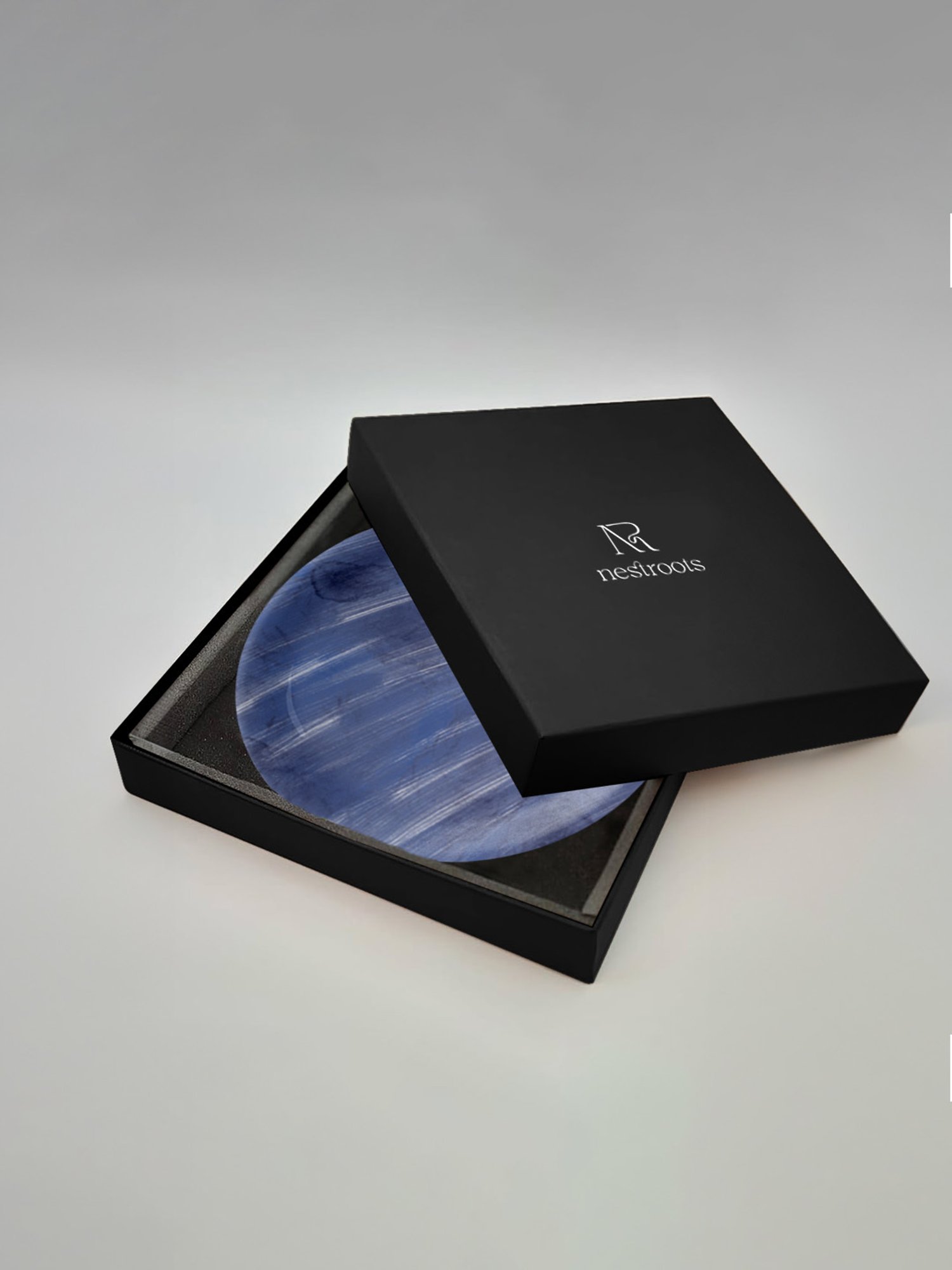 Nestroots Whispering Waterfall Blue & White Porcelain&iquest;Decorative Wall Plate