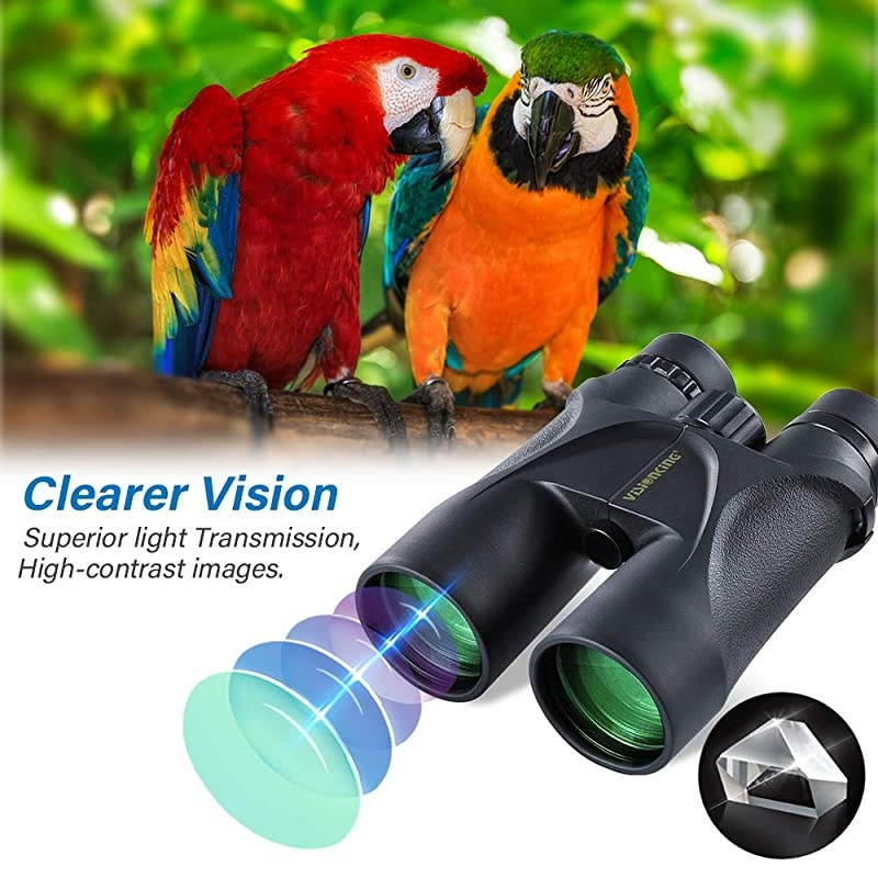 Binoculars for Adults, HD Professional IPX7 Waterproof Durable & Clear BAK4 Prism FMC Lenses Night Vision Binoculars for Hunting, Travel, Wildlife, Outdoor Hiking