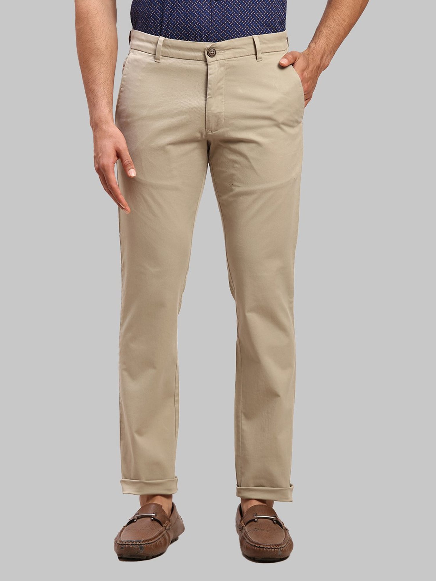 Parx Grey Tapered Fit Trousers