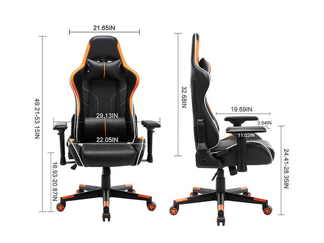 Massage Racing Chair Gaming Chair - Computer Office Adjustable Lumbar Cushion Headrest Swivel Rocking Function Desk Chair 5 Colors,Purple,GC34