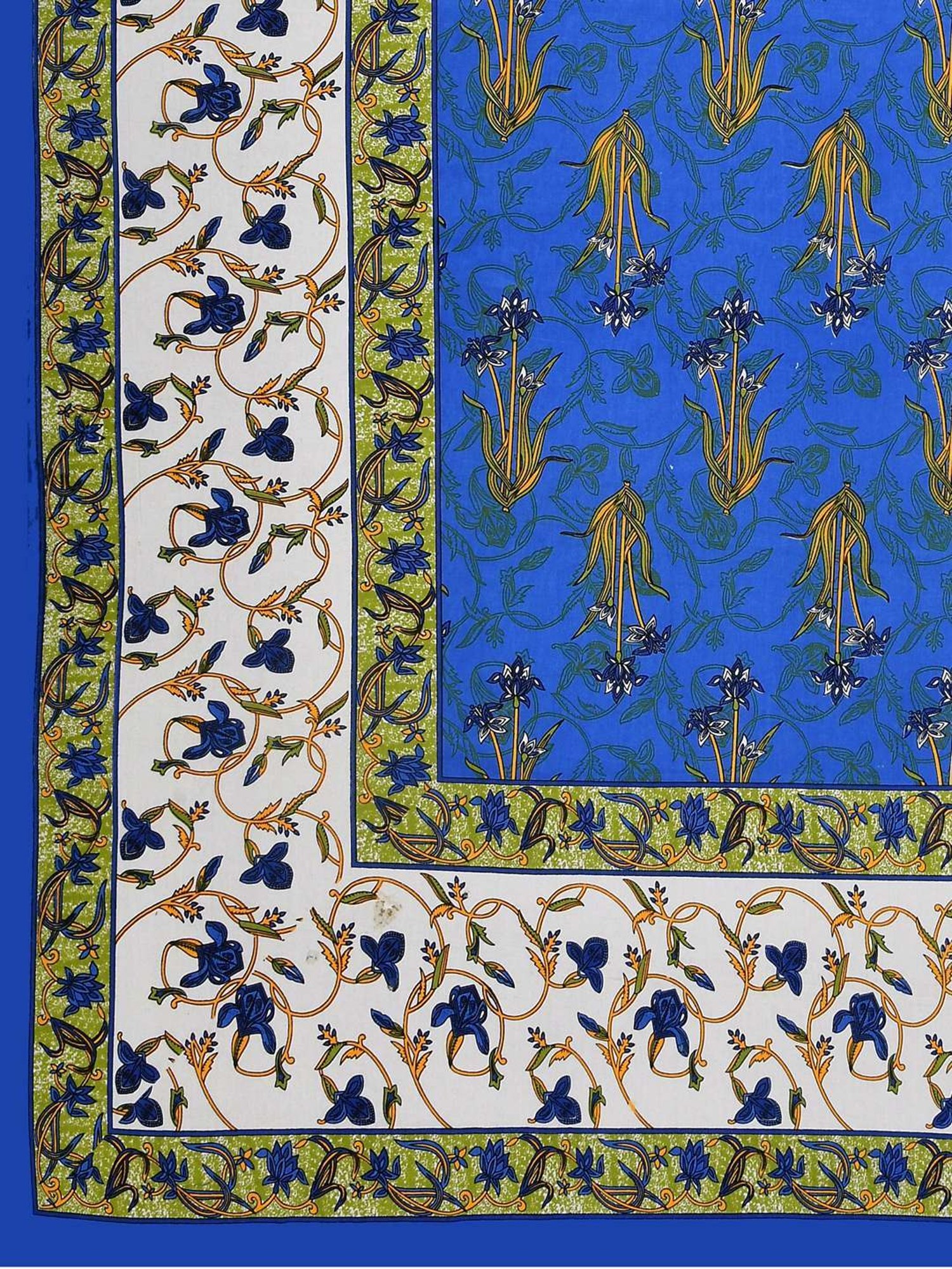 Living Roots Jaipuri Dark Blue 210 TC Cotton Queen Bed Sheet with 2 Pillow Covers