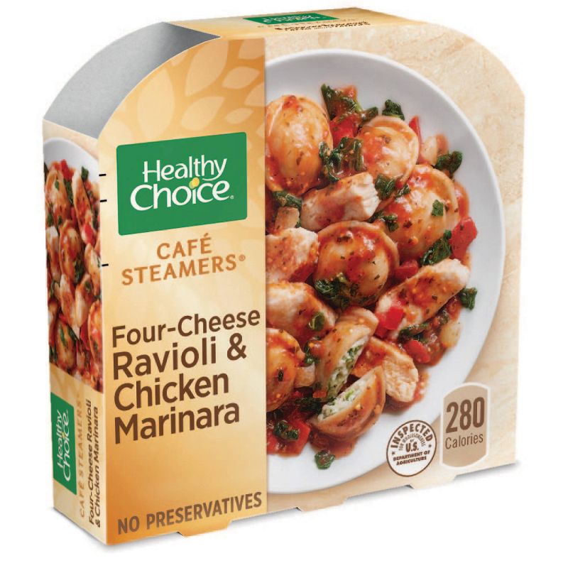 Healthy Choice Café Steamers Frozen Four Cheese Ravioli & Chicken Marinara - 10oz