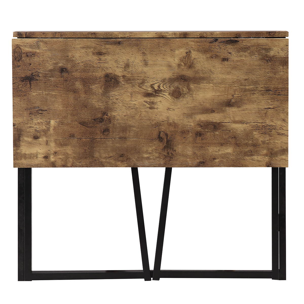 Folding Computer Desk Industrial Style Folding Laptop Table No-Assembly Small Computer Desk Gaming Desk for Small Space Offices with Brown Desktop Black Frame