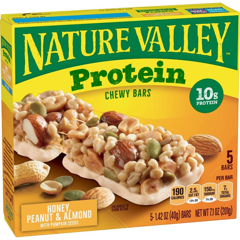 Nature Valley Honey, Peanut & Almond Protein Nut Bars 5ct / 1.42oz