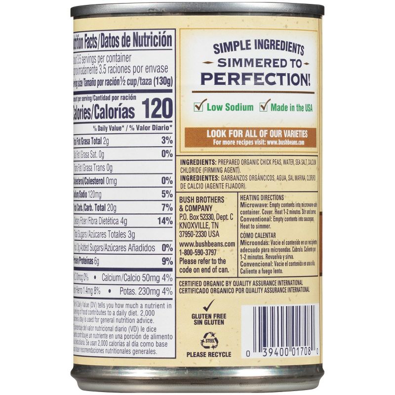 Bush's Organic Garbanzo Beans - 15oz