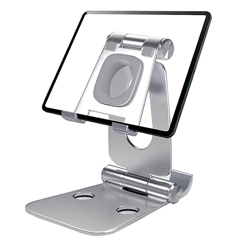 Phone/Tablet Stand,Double Foldable Holder for iPhone11 Pro Max Xs SE Desktop Stand for Apple Watch Charger, Holder Dock with iPad, Kindle, Nexus, Tab, E-Reader (4-13'')