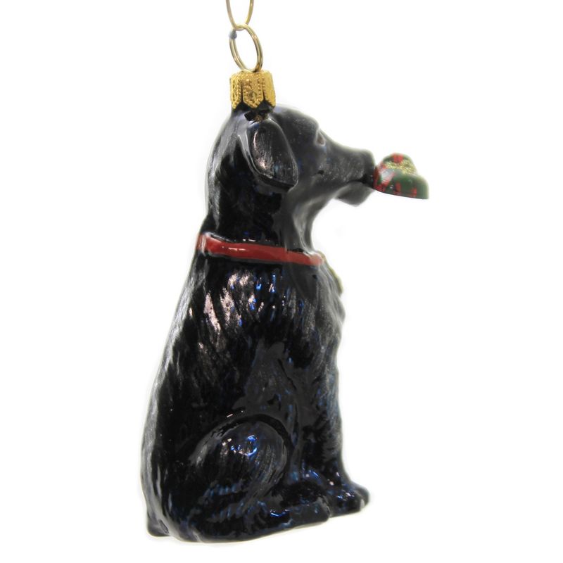 Joy To The World 3.75" Black Lab  W/  Plaid Slipper Ornament Pet Set Dog Companion  -  Tree Ornaments