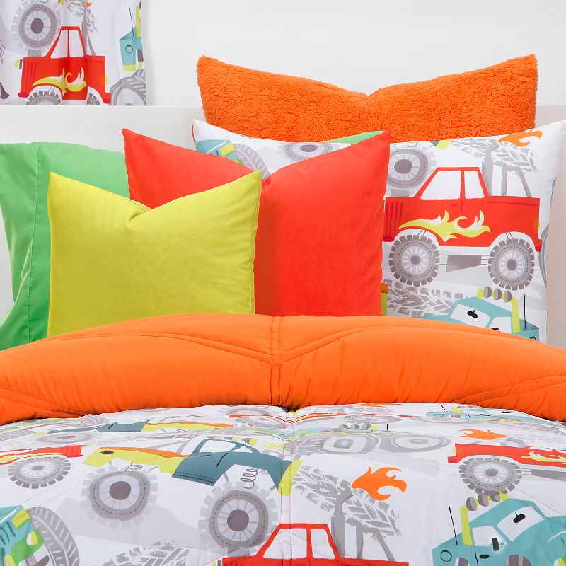 Twin Four Wheeling Reversible Comforter Set With Sham Set - Crayola