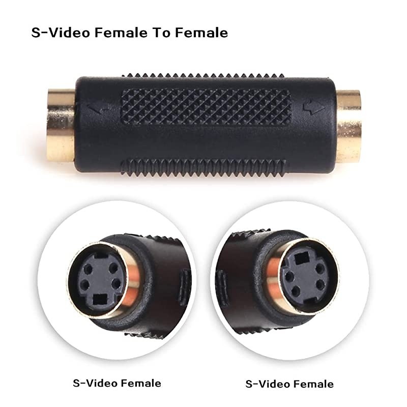 SVideo Female to Female Mini Din 4 PIN Composite Cable Adapter Gender Change Coupler Extension Connector Adapter for DVD DSS HDTV SVideoFF1Pack