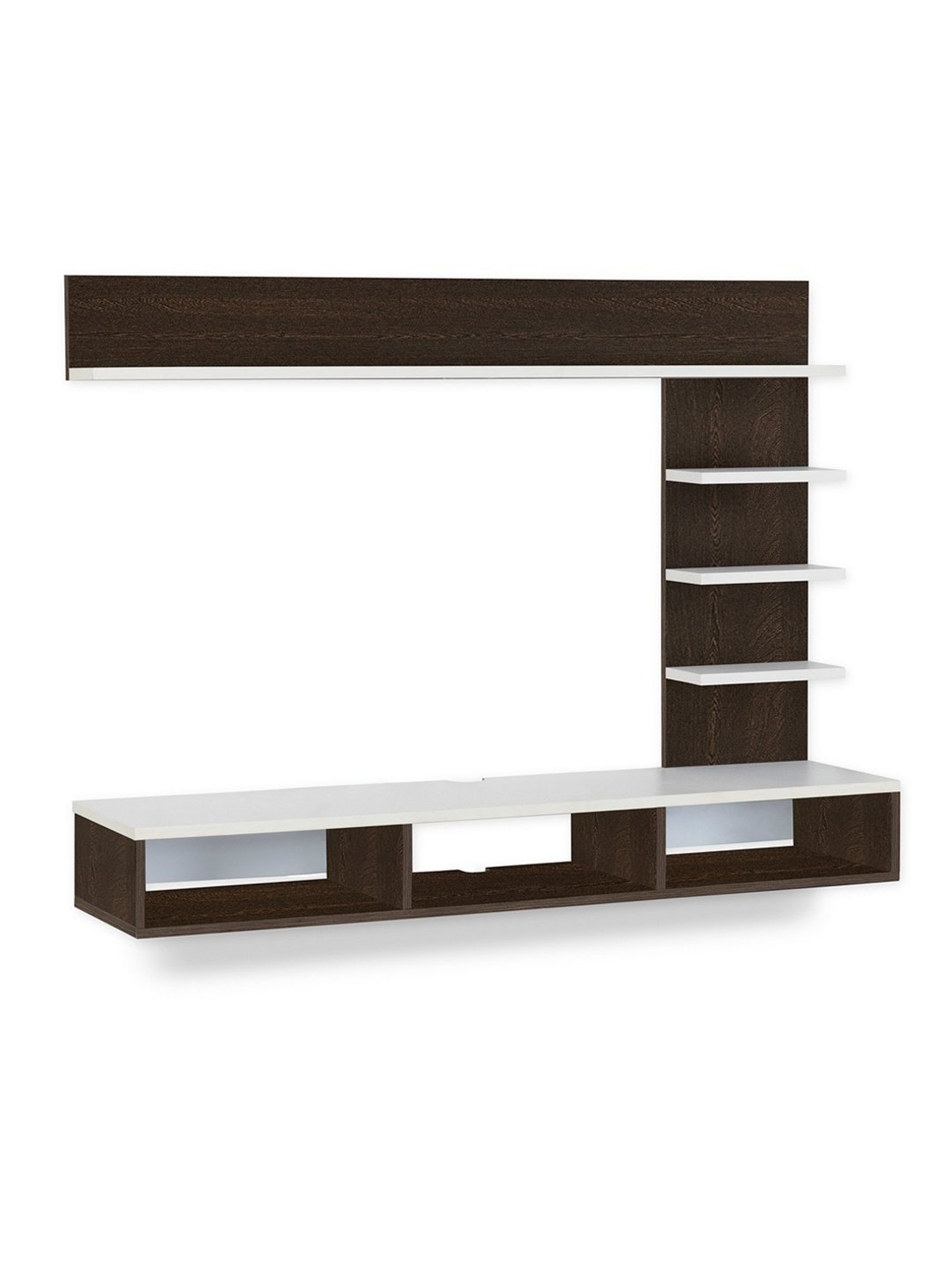 Delite Kom Flex Flowery Wenge & Acacia Dark Engineered Wood TV Entertainment Unit