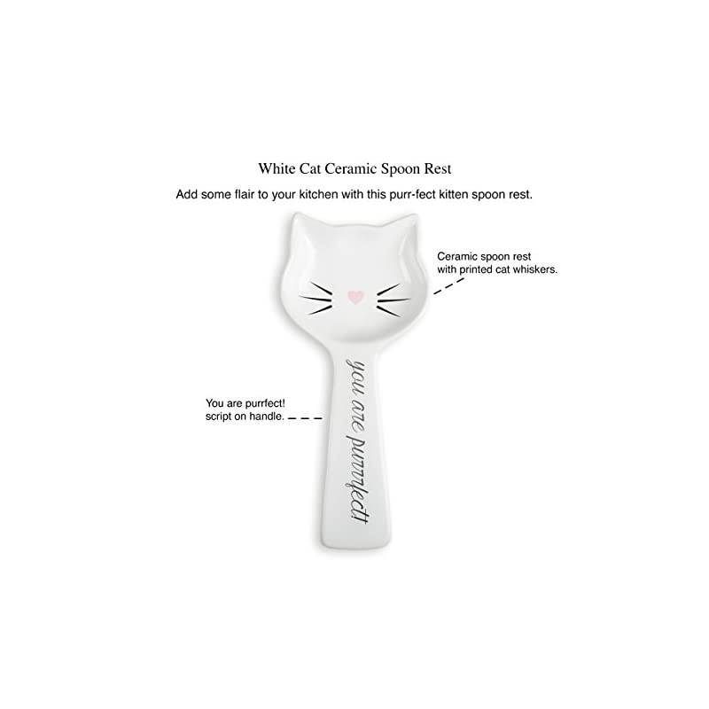 Ceramic Cat Spoon Rest: Kitten Spoon Rest for Stove or Countertop - Cute Kitchen Accessory