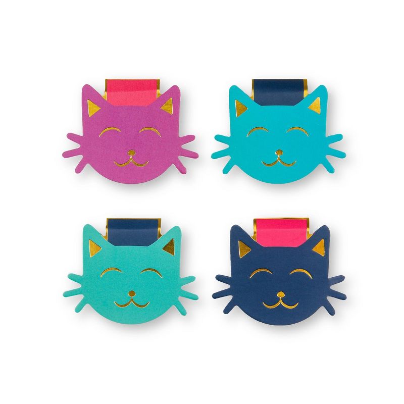 Dabney Lee Set of 4 Bookmarks with Magnets - Cats