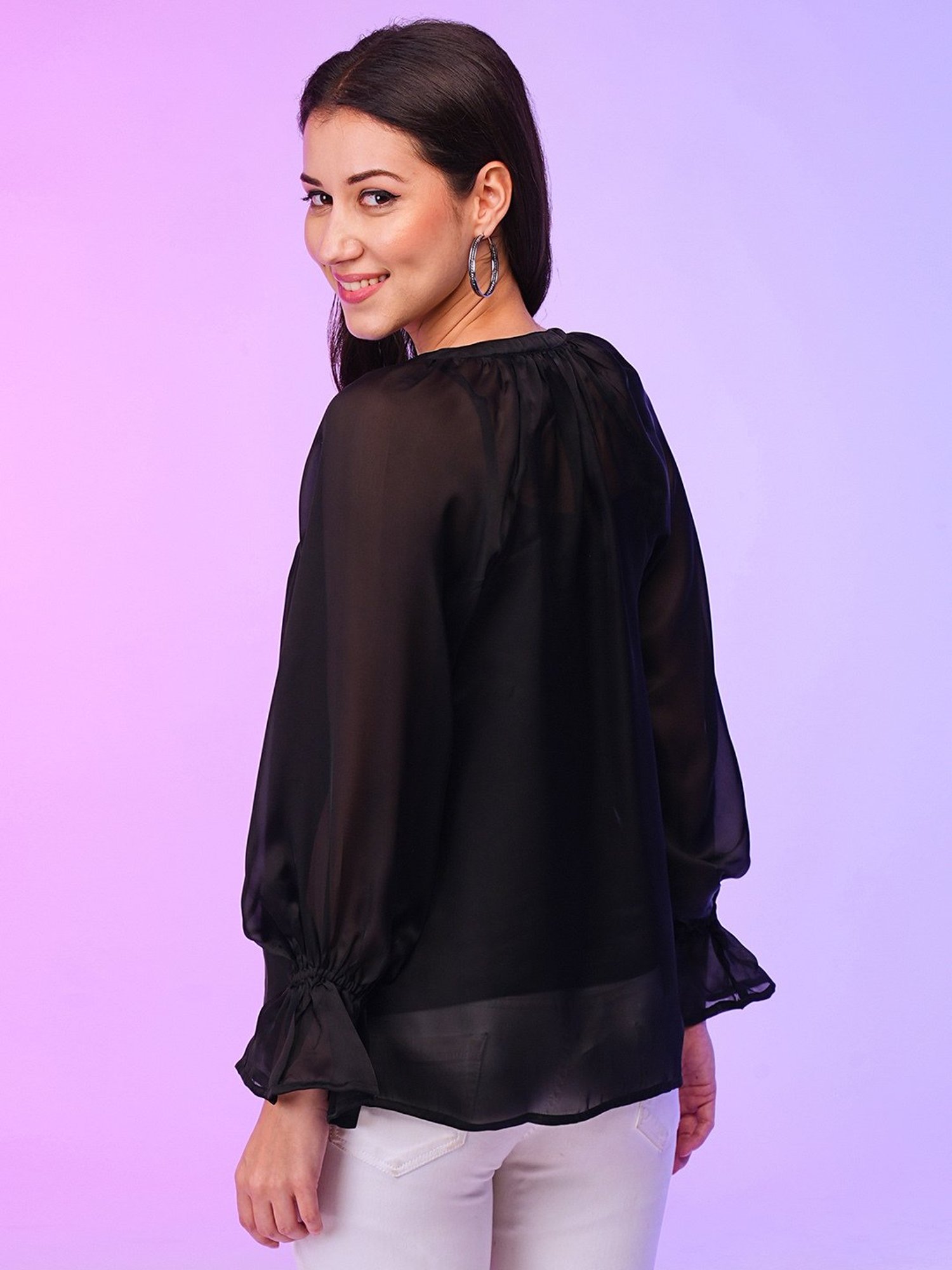 Globus Black Regular Fit Top