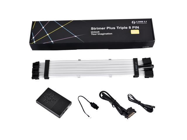 Graphics Card 6+2Pin 8Pin Male to Male Adapter Power Cable for Great Wall Dragon Module Power Supply with Net Cover,Black,about 58cm