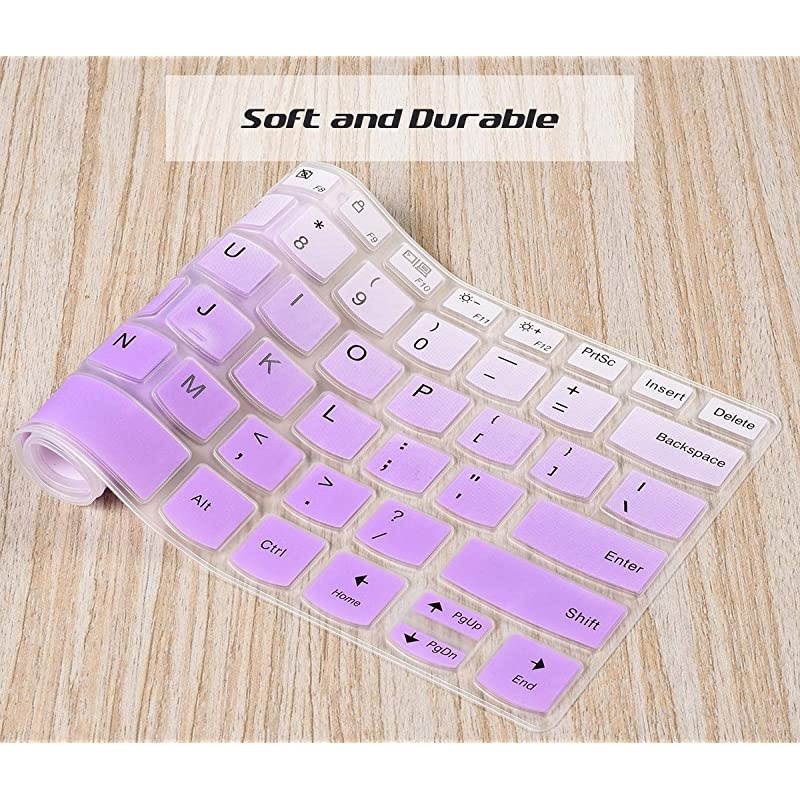 Lenovo Yoga 730 Keyboard Cover , Silicone Keyboard Skin Lenovo Flex 15/Flex 14, Lenovo Yoga C740 C940 C930 13.9 Inch,Lenovo Yoga 720 13.3" 12.5" Protector(Purple+Clear)