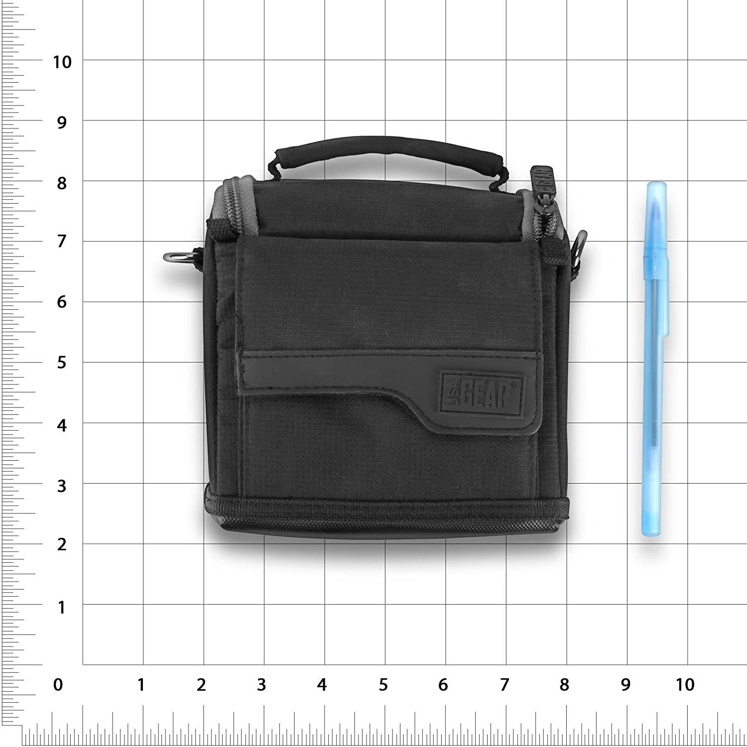 USA Gear Mini Projector Case Compatible with Anker Nebula Capsule - Small Protective Case for Micro Projector and Accessories with Customizable Interior, Shoulder Strap, Weather and Scratch Resistant