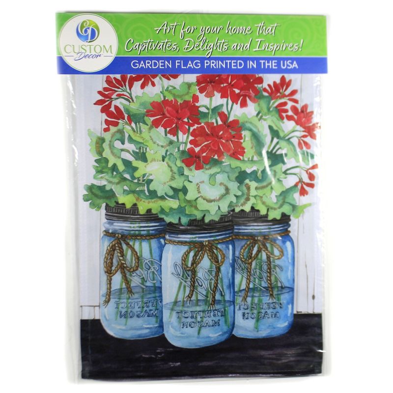 Home & Garden 18.0" Geranium Jars Mason Jar Summer Custom Decor  -  Flags
