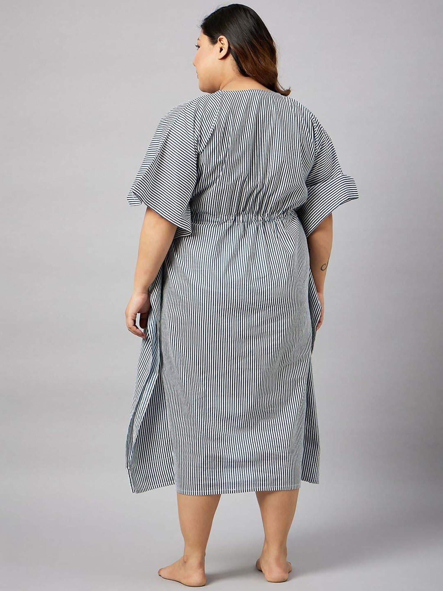 Secrets By ZeroKaata Blue Cotton Printed Kaftan